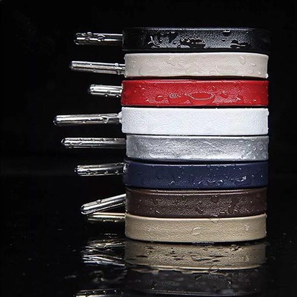 Weatherproof Leather Shoe Laces Metallic ShoeLaces - Picture 2 of 16